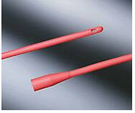 BARD 277718 Red Rubber Intermittent Catheter, Nelaton tip, 18 FR, 40 cm (16 in.), box of 12