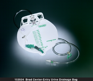 BARD 153504C Bedside Drainage Bag, 2000 mL (68 oz.), w/ Anti-Reflux Valve, bilingual pkg, each