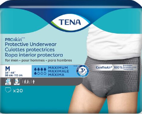 TENA 73530 Proskin Maximum Absorbency Underwear for Men, Medium Size