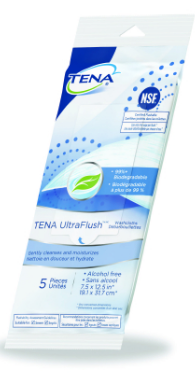 TENA® 65727 TENA Ultraflush Washcloth, 19 x 32 cm (7.5 x 12.5 in), pkg of 5